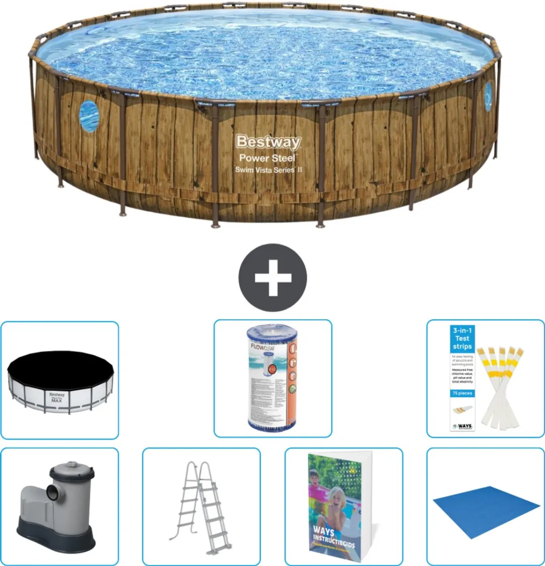 Bestway Rond Power Steel Swim Vista Zwembad 549cm