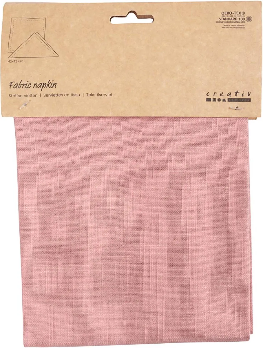 Creativ Company Stoffen Servet 42x42cm Dusty Rose - 2 Stuks