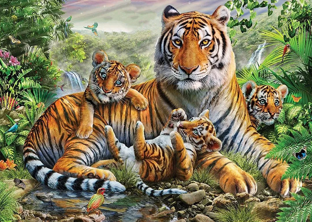 VDTOYS Diamond Painting TIGER FAMILY VDT029