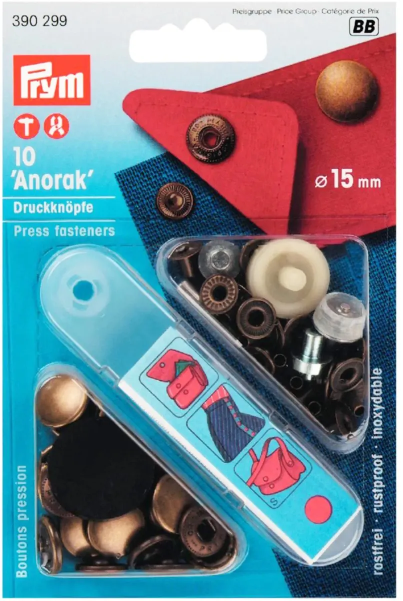 Prym Anorak Drukknopen 15mm Oudmessing - 10 Stuks - afbeelding 6 van 6