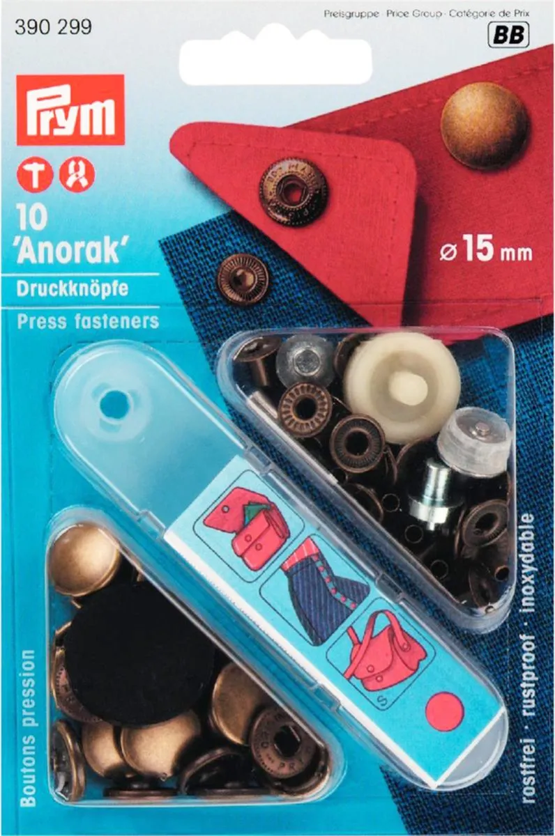 Prym Anorak Drukknopen 15mm Oudmessing