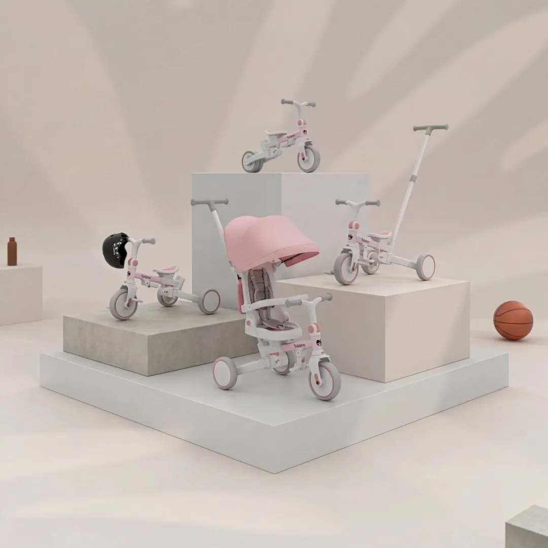 Tulano Noah 35 4-in-1 Driewielige Fiets - Roze - afbeelding 2 van 6