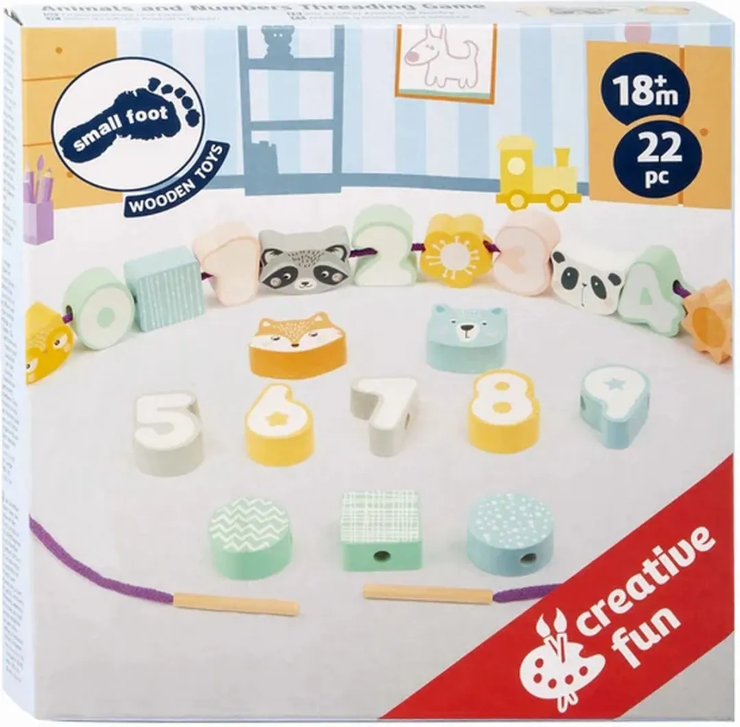 Small Foot Houten Rijgsspel Dieren & Cijfers 22-delig - Multicolor - afbeelding 6 van 6