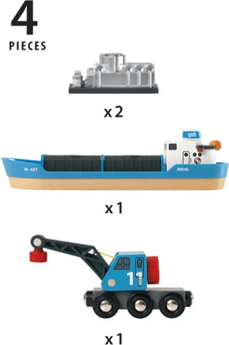 BRIO Containerschip met Kraanwagen 33534 - Blauw
