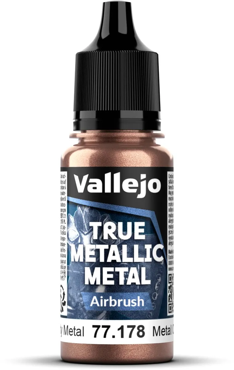 Vallejo Hobbyverf Acrylverf - 77178 True Metallic Metal - Airbrush - Roestig Metaal - Acryl - Verf flesje - 1x 18 ml