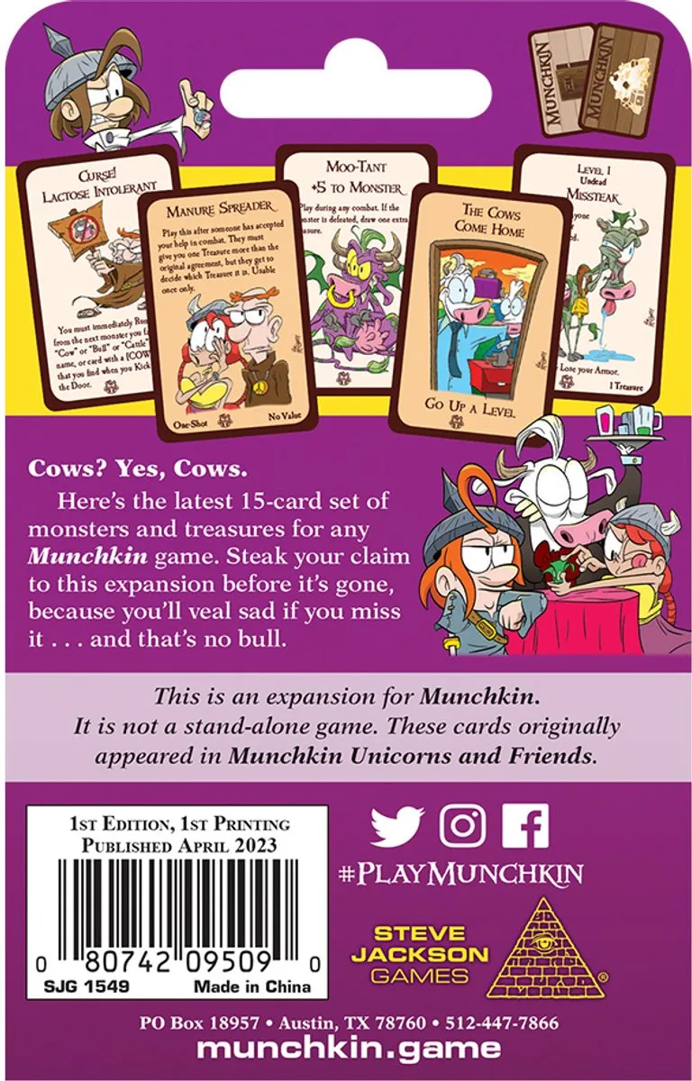 Munchkin Cows - Uitbreiding - Engelstalig - Steve Jackson Games