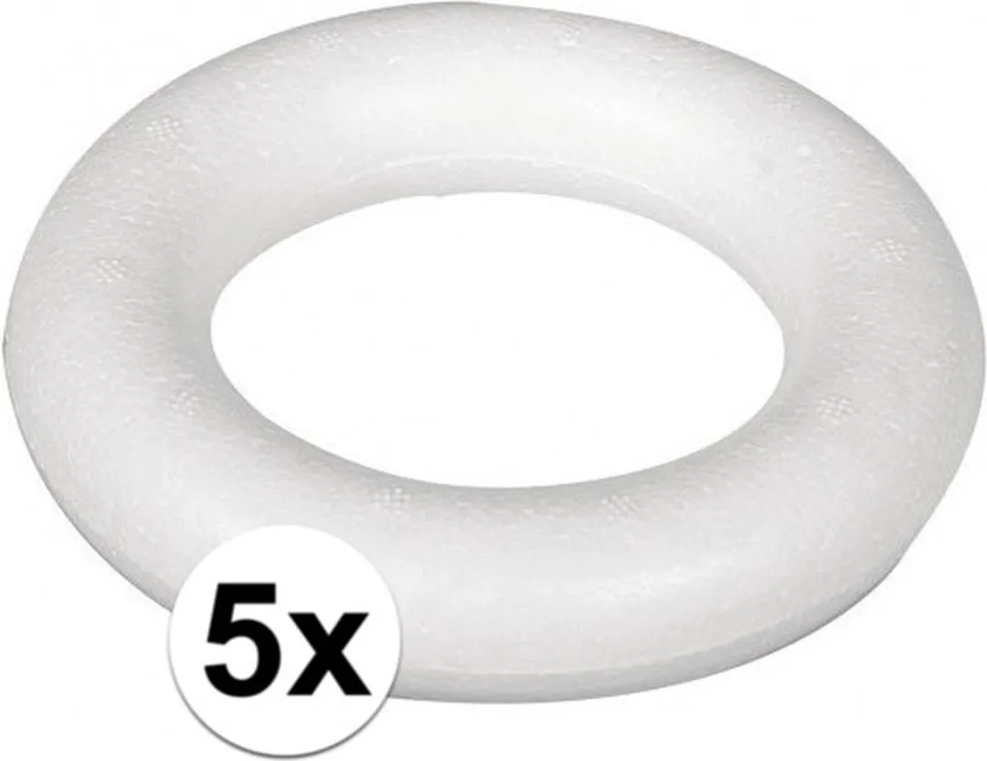 Rayher Piepschuim Ring 5 Stuks - 22cm Wit