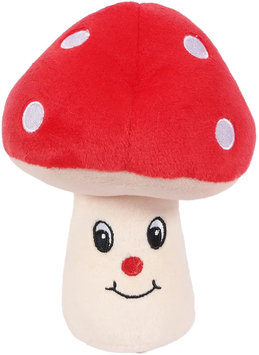 PIA Soft Toys Pluche Paddenstoel - Rood 15cm