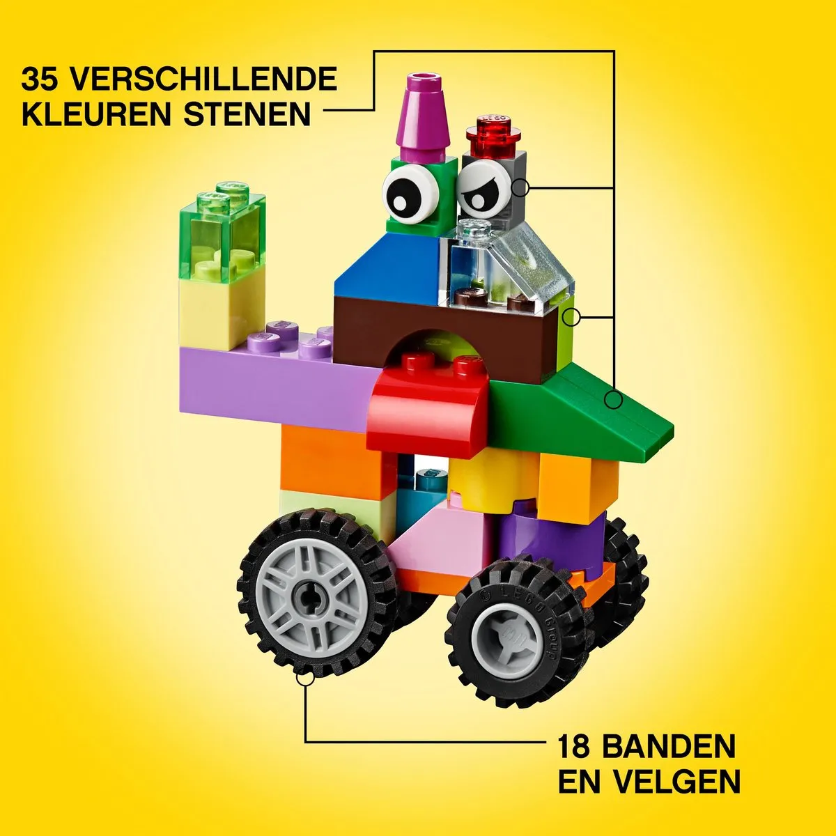 LEGO Classic Creatieve Medium Opbergdoos 10696 - 484 Stukken - Geel