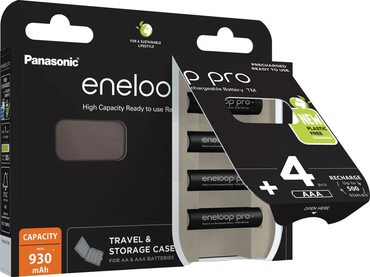 Panasonic Eneloop Pro AAA 2500mAh - 4 Stuks (Blister + Doos)