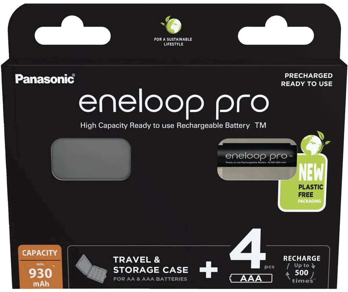 Panasonic Eneloop Pro AAA 2500mAh - 4 Stuks (Blister + Doos)