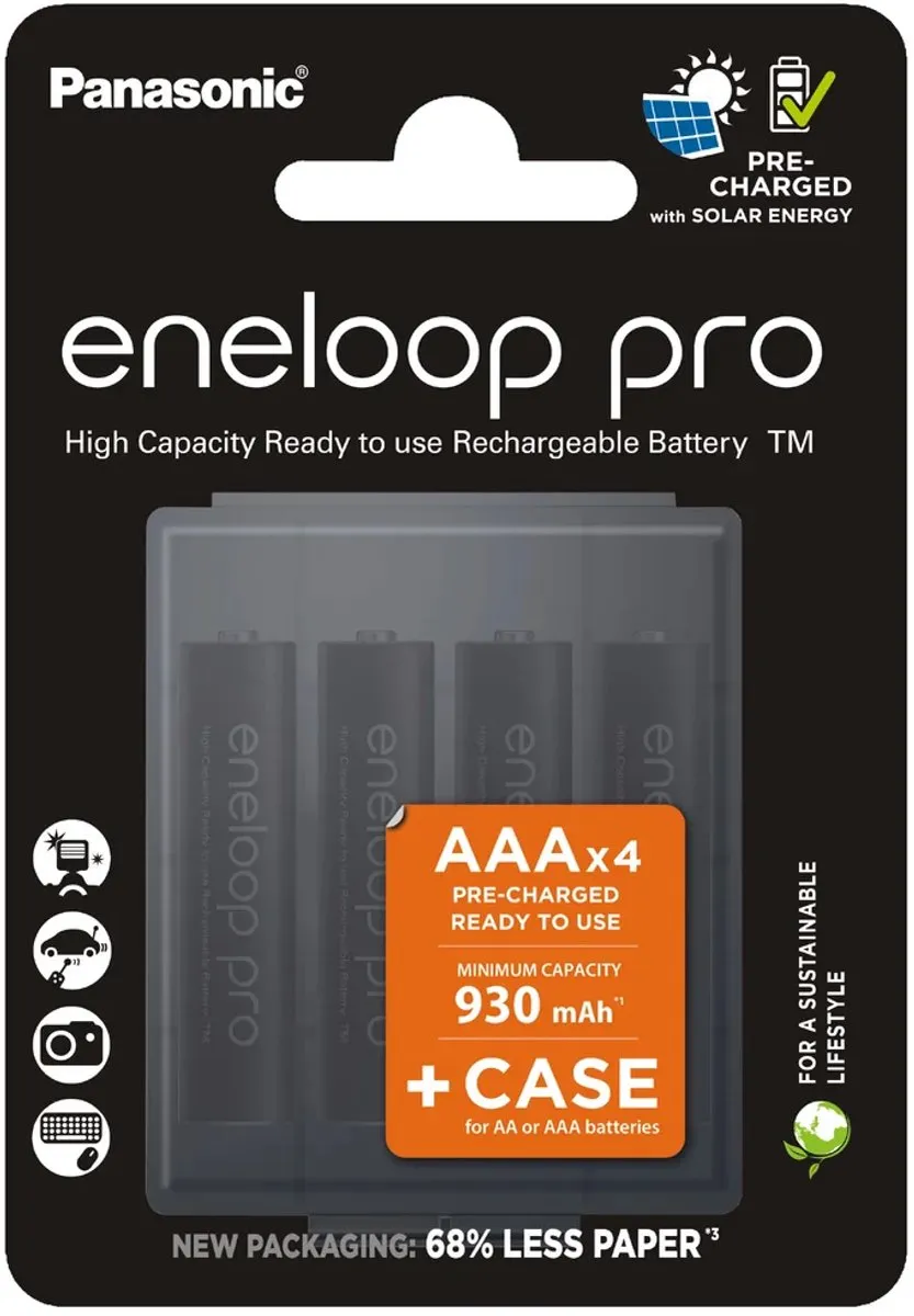 Panasonic Eneloop Pro AAA 2500mAh - 4 Stuks (Blister + Doos)