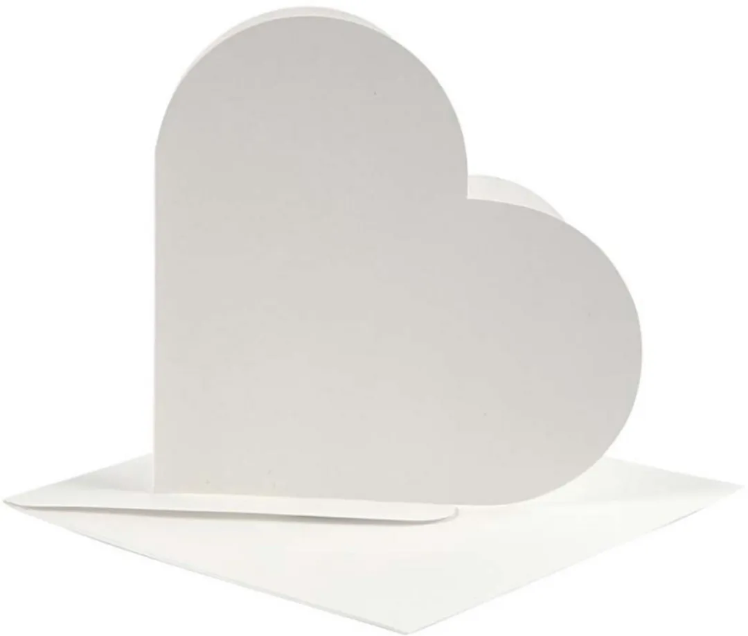 Creativ Company Hart Kaarten & Enveloppen 12,5x12,5cm - 10 Stuks