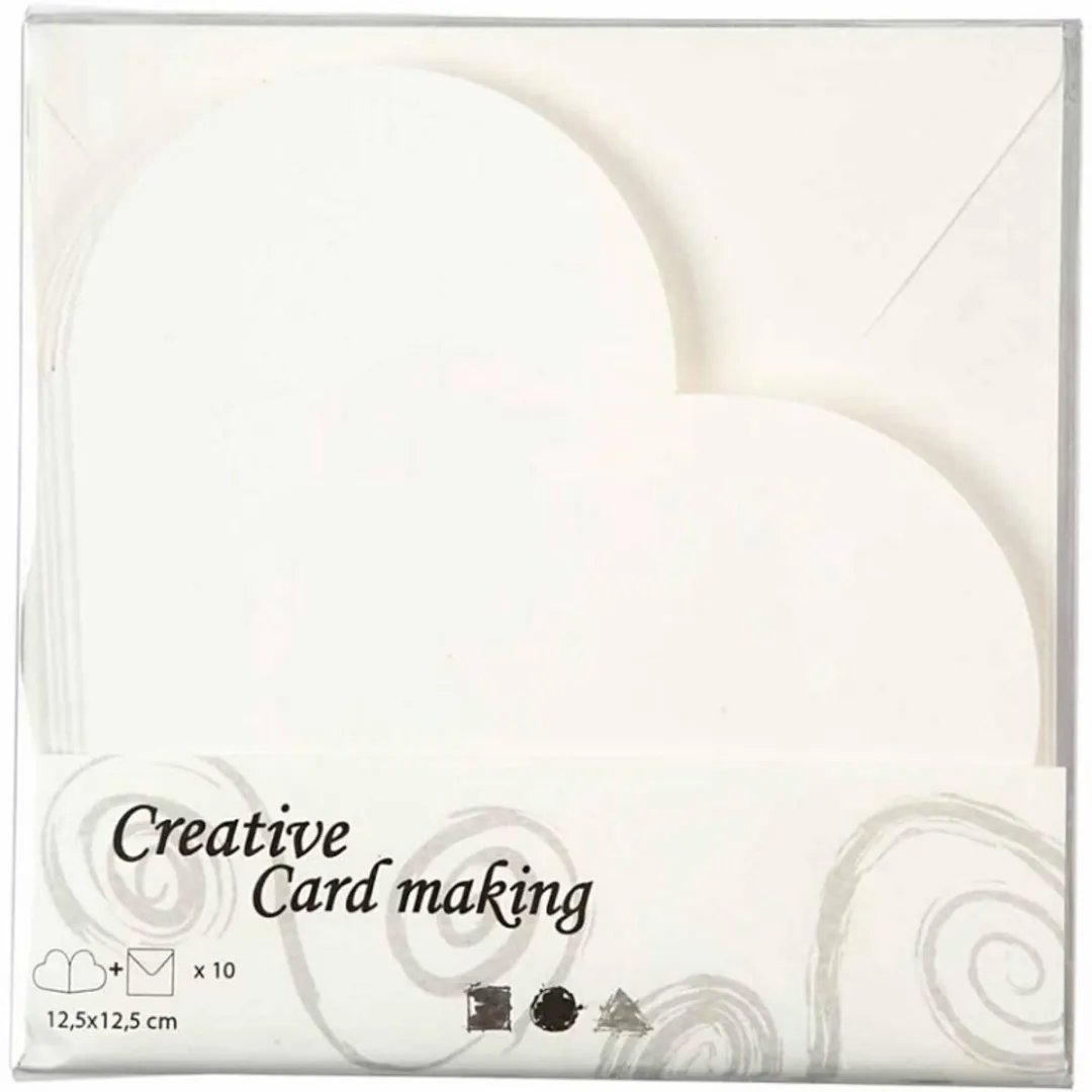 Creativ Company Hart Kaarten & Enveloppen 12,5x12,5cm - 10 Stuks