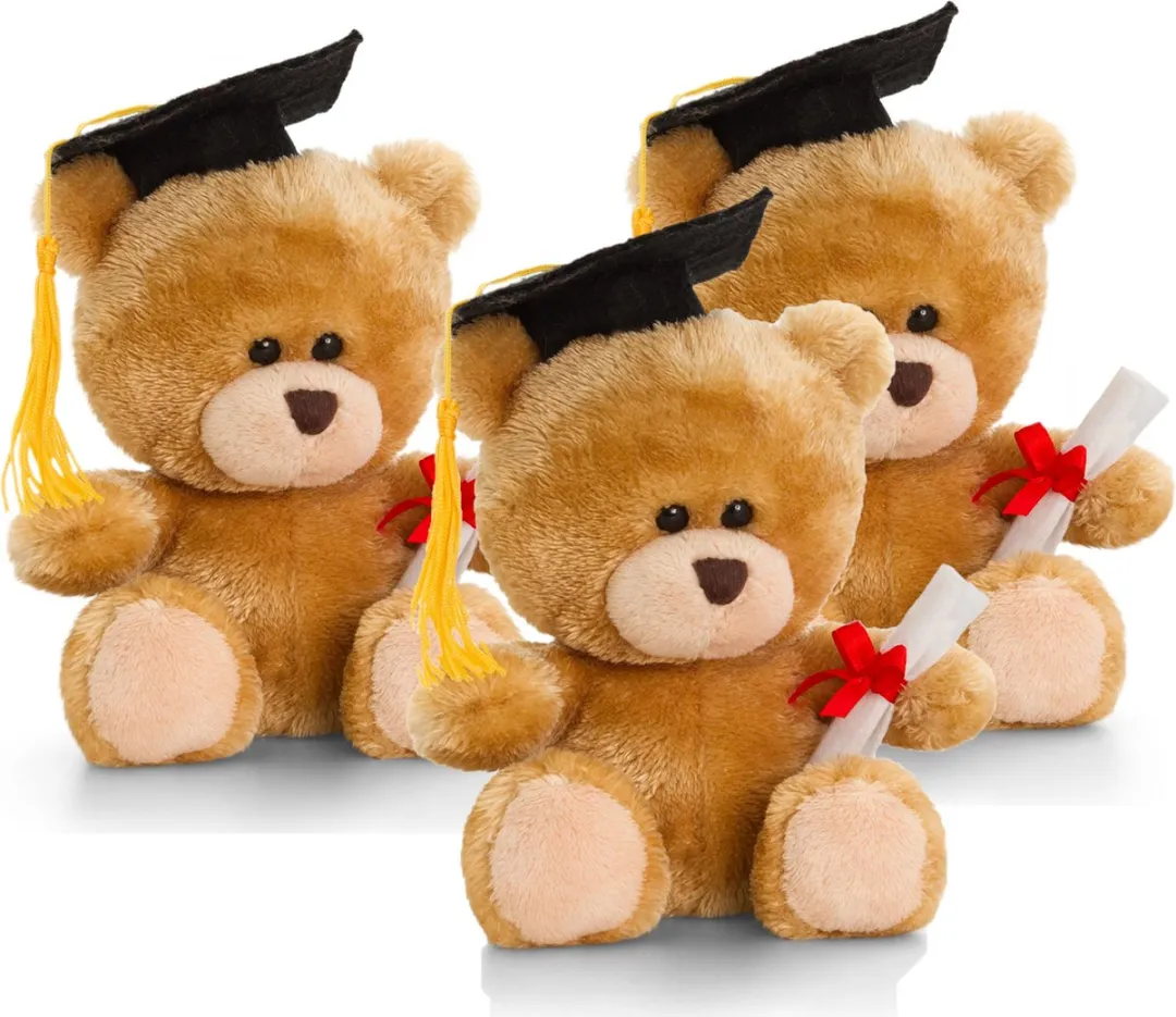 Keeleco Pluche Knuffelbeer Diploma 15cm - Bruin