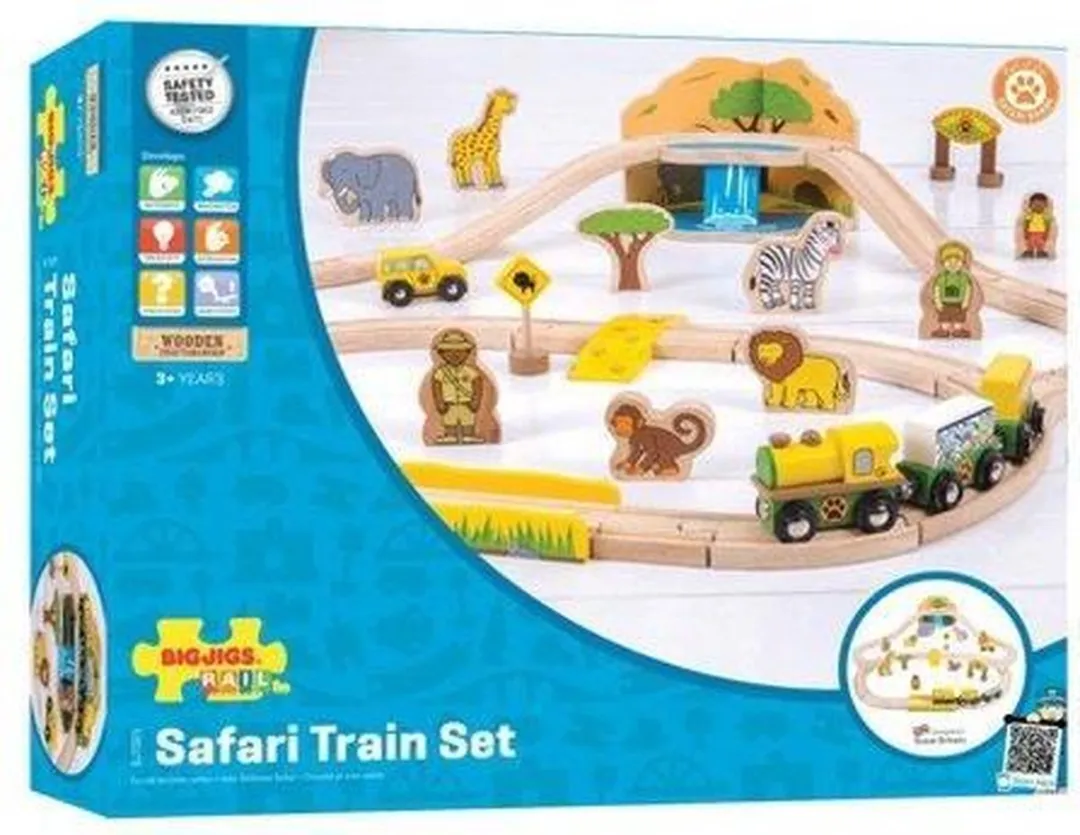 BIGJIGS Safari Houten Treinset BJT069 - 38 Stukken