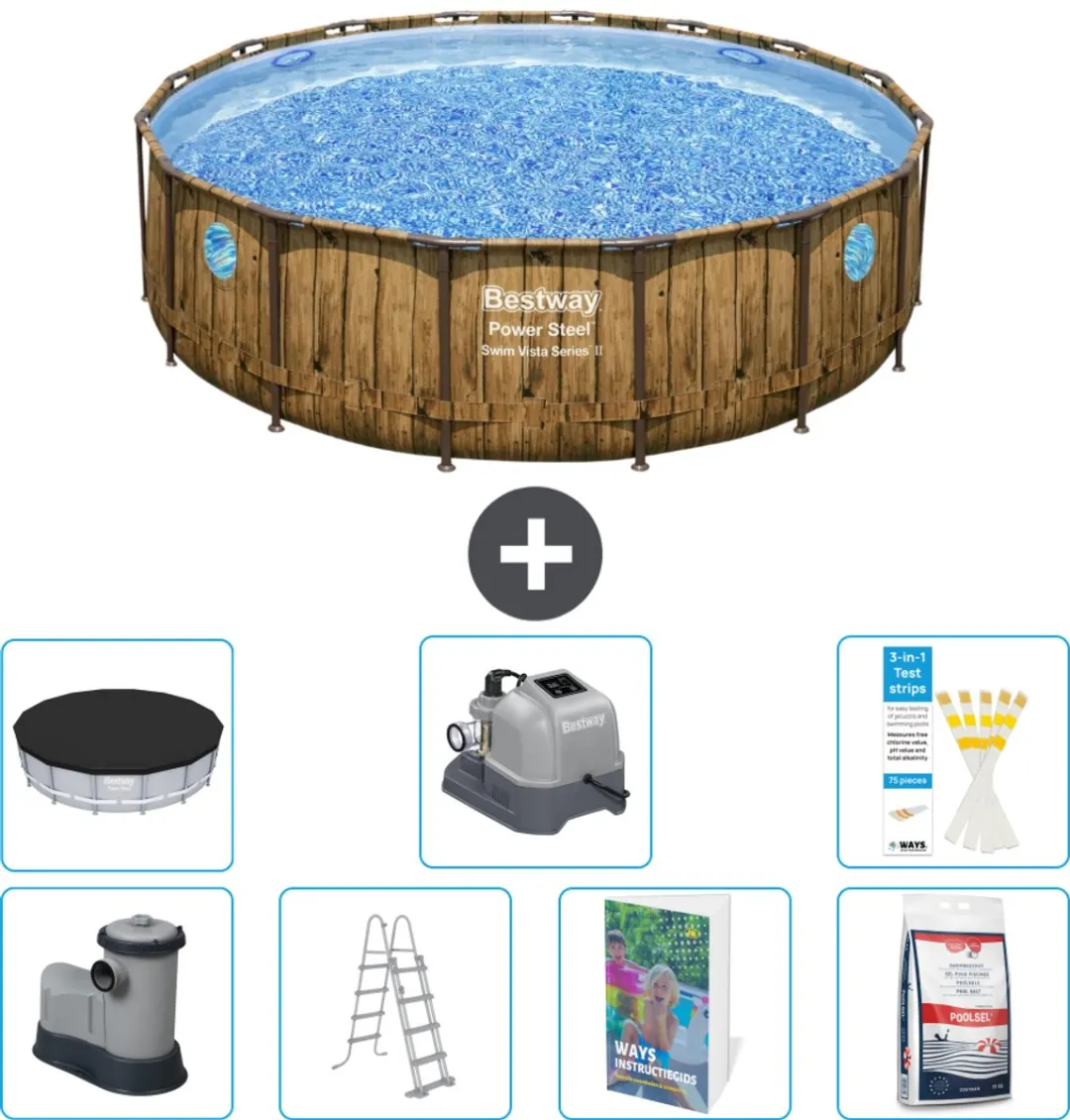 Bestway Power Steel Swim Vista Zwembad 488cm