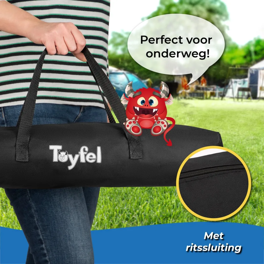 Toyfel Mitty Toss – Ring Werpspel Hout FSC® met 15 Ringen (10x plastic & 5x touw hoepels) – Tuin Spel voor Kinderen & Volwassenen Buiten & Binnen