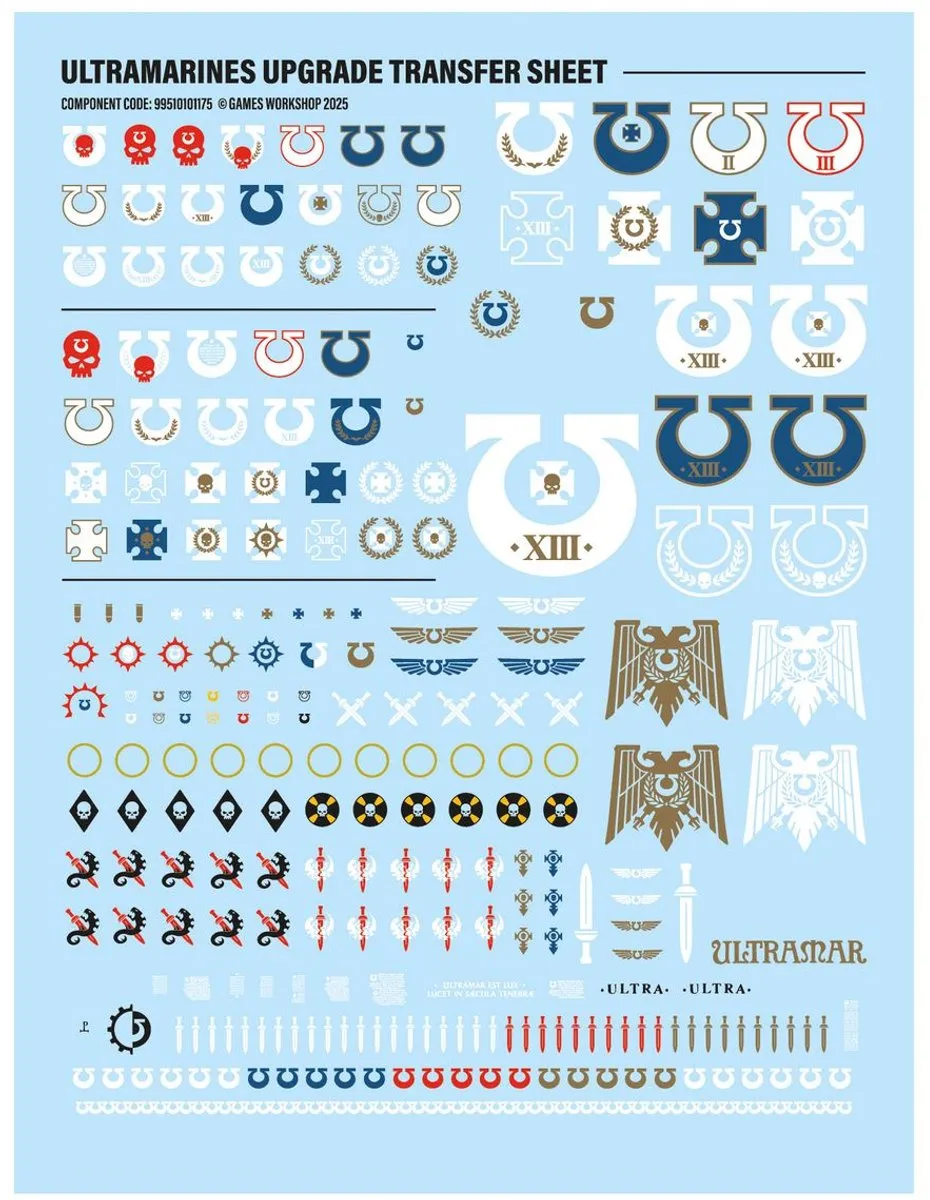 Games Workshop Warhammer 40K Ultramarines Upgrades & Transfers 55-72