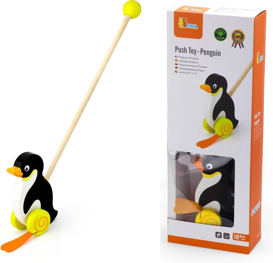 Vigatoys Duwstok Pinguïn