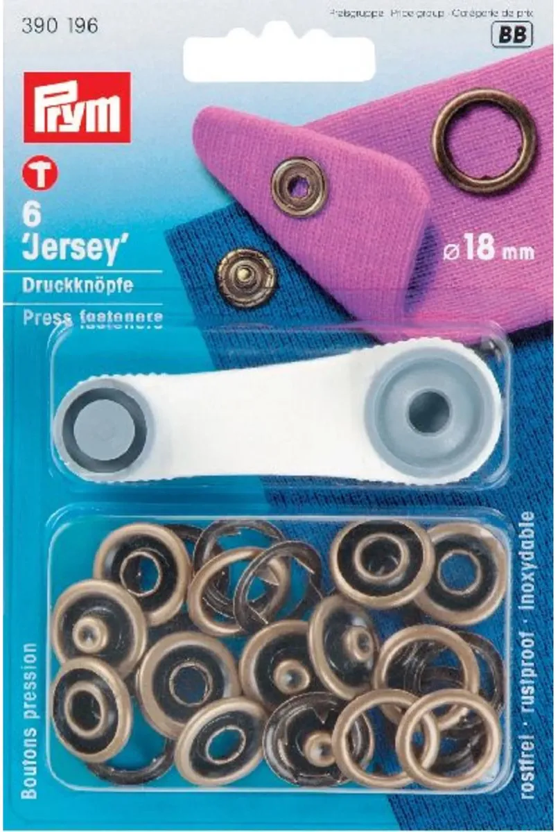 Prym Jersey Drukknopen 18mm Oudmessing - 6 Stuks