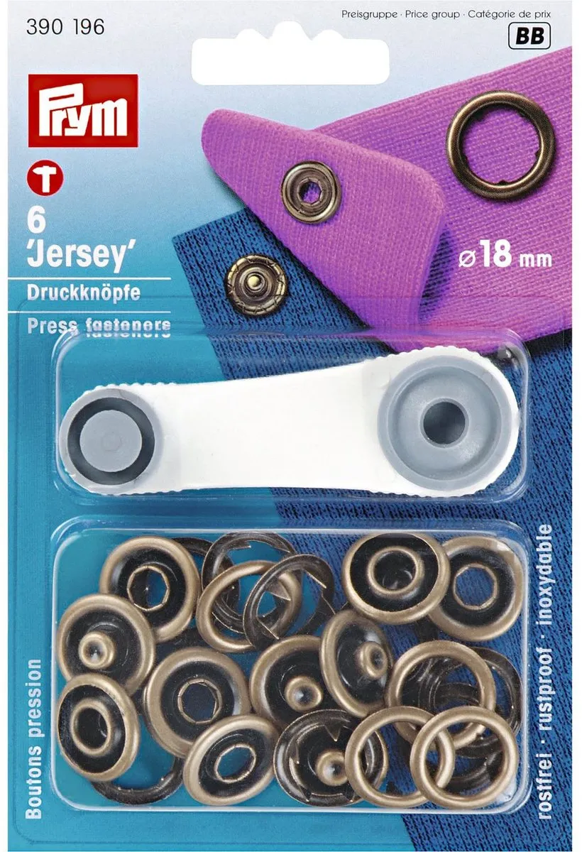 Prym Jersey Drukknopen 18mm Oudmessing - 6 Stuks