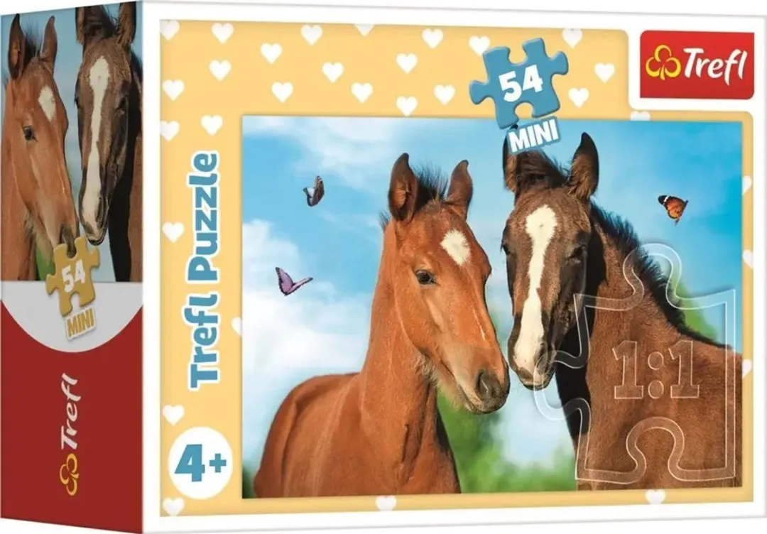 Trefl Minipuzzel Schaduwrijke Dierenkoppels 54 Stuks