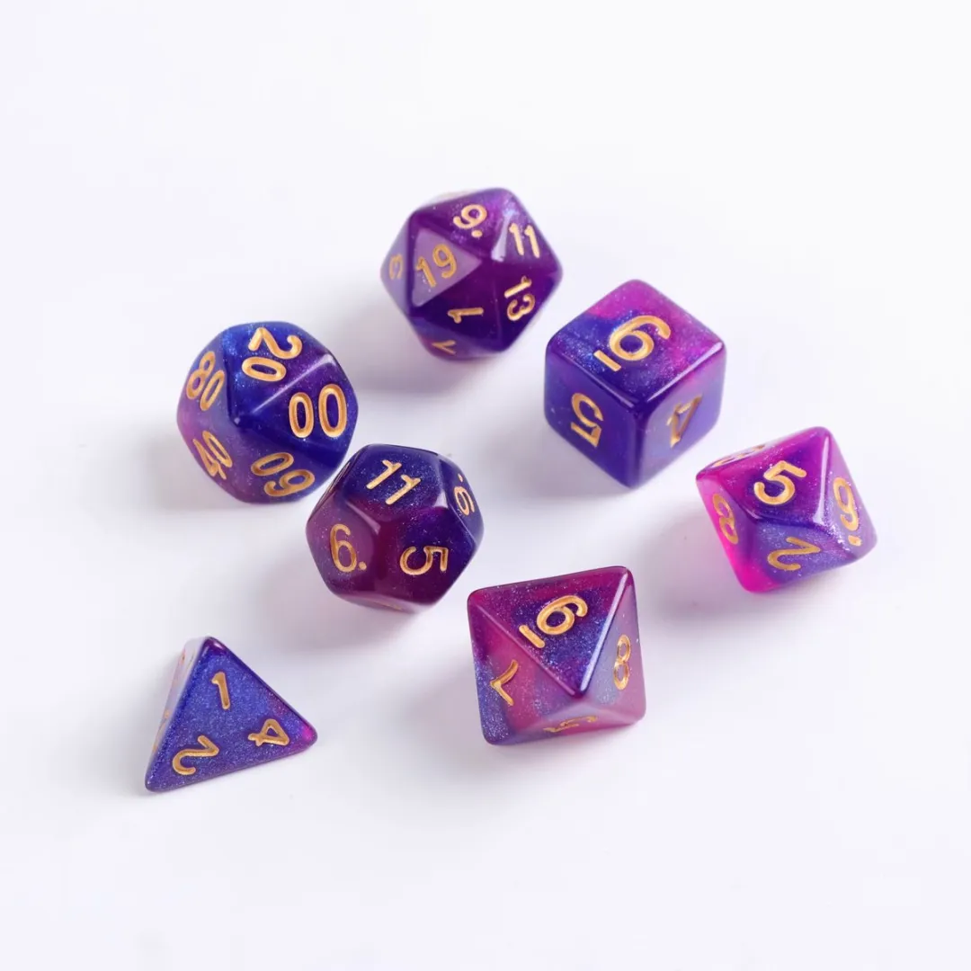 Lapi Toys D&D Polydice Set 7 Stuks - Acryl - Roze/Paars