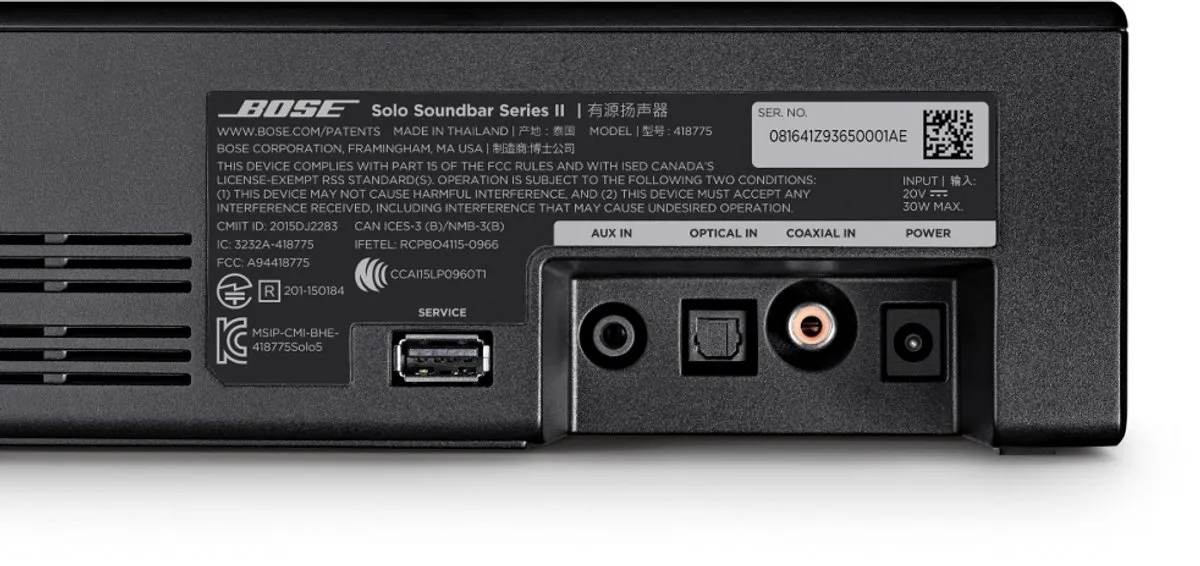 Bose Solo Soundbar 2 885866-2100 - Zwart