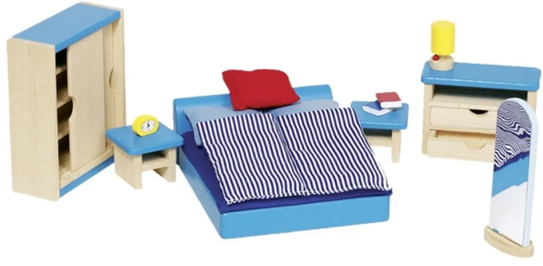 Goki Moderne Slaapkamer Poppenhuismeubeltjes 14-delig - Blauw