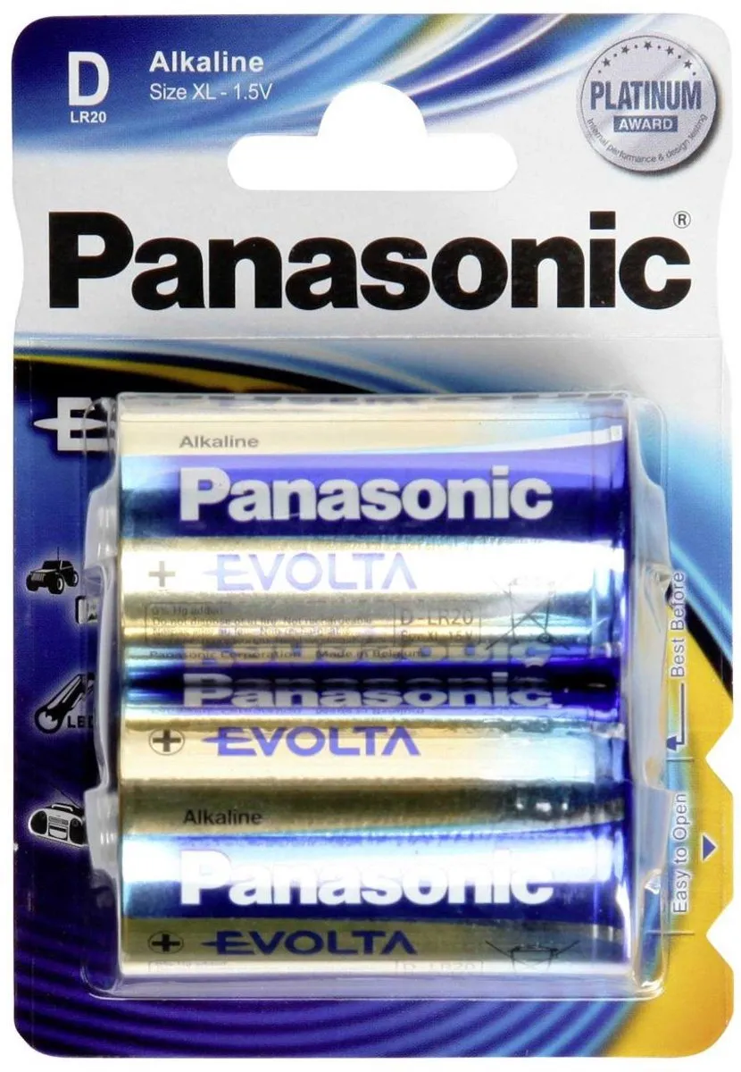 Panasonic Evolta D LR20EGE/2BP Wegwerpbatterijen - 2 Stuks