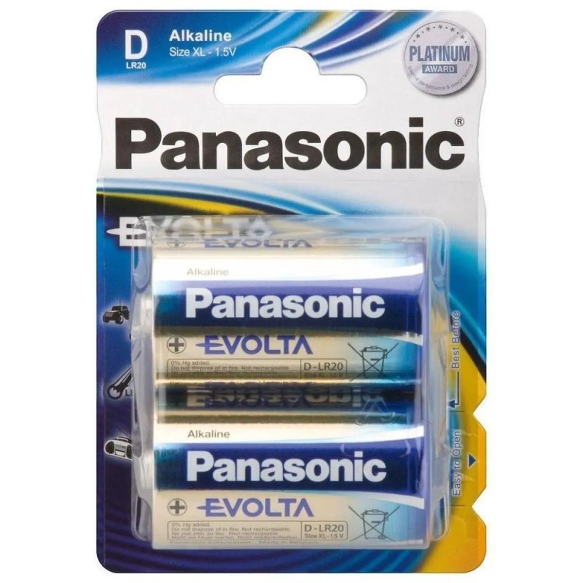 Panasonic Evolta D LR20EGE/2BP Wegwerpbatterijen - 2 Stuks