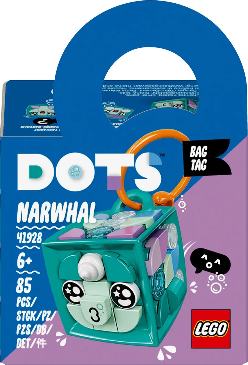 LEGO DOTS Tassenhanger Narwal 41928 - 85 Stuks - afbeelding 2 van 6