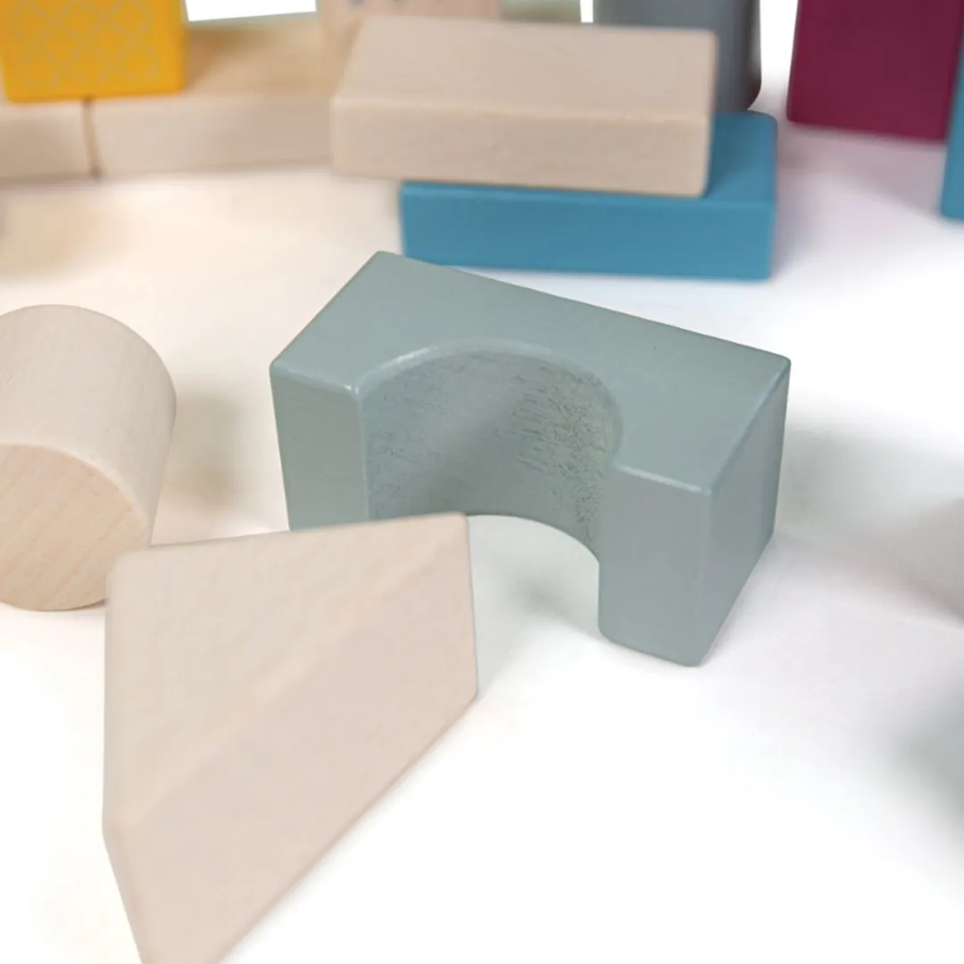 BIGJIGS Trommel 50 Blokken - FSC 100% - Multikleur