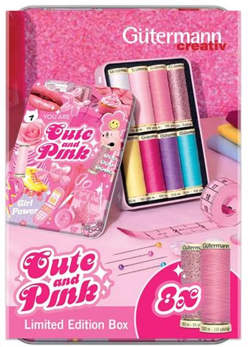 Gutermann 640960 Naaigarenset - 8 Kleuren Roze - afbeelding 3 van 3