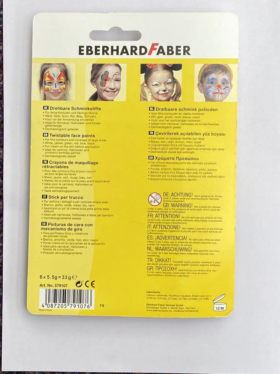 Eberhard Faber Schminkstiften EF-579107 - 6 Kleuren - 30g