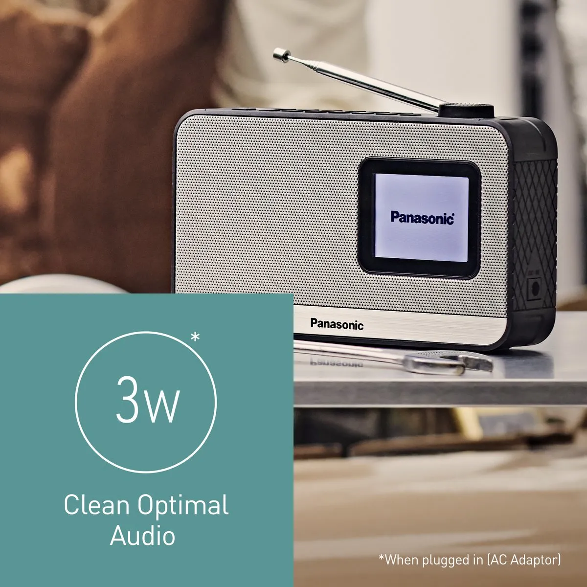 Panasonic RF-D15 DAB/DAB+ Radio - 3W - Zwart/Grijs