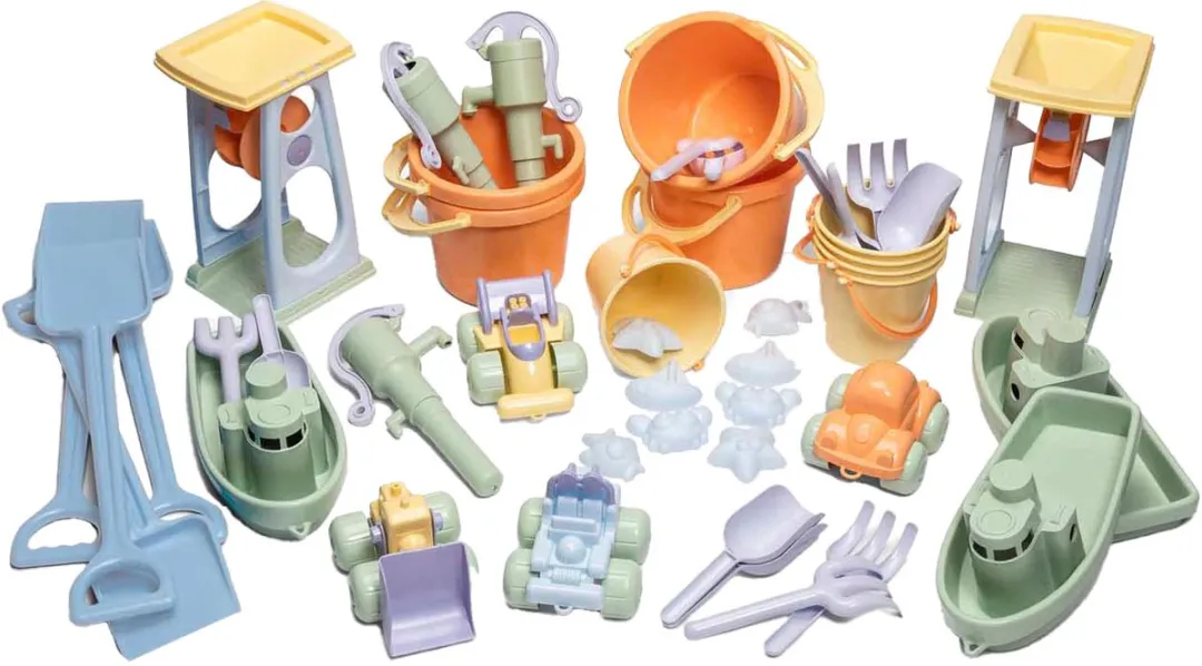 Dantoy zandspeelset pastel 45-delig gerecycled kunststof ecologisch.