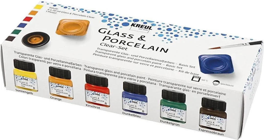 Kreul Glas-/Porselein Verfset - 12 Kleuren 120ml