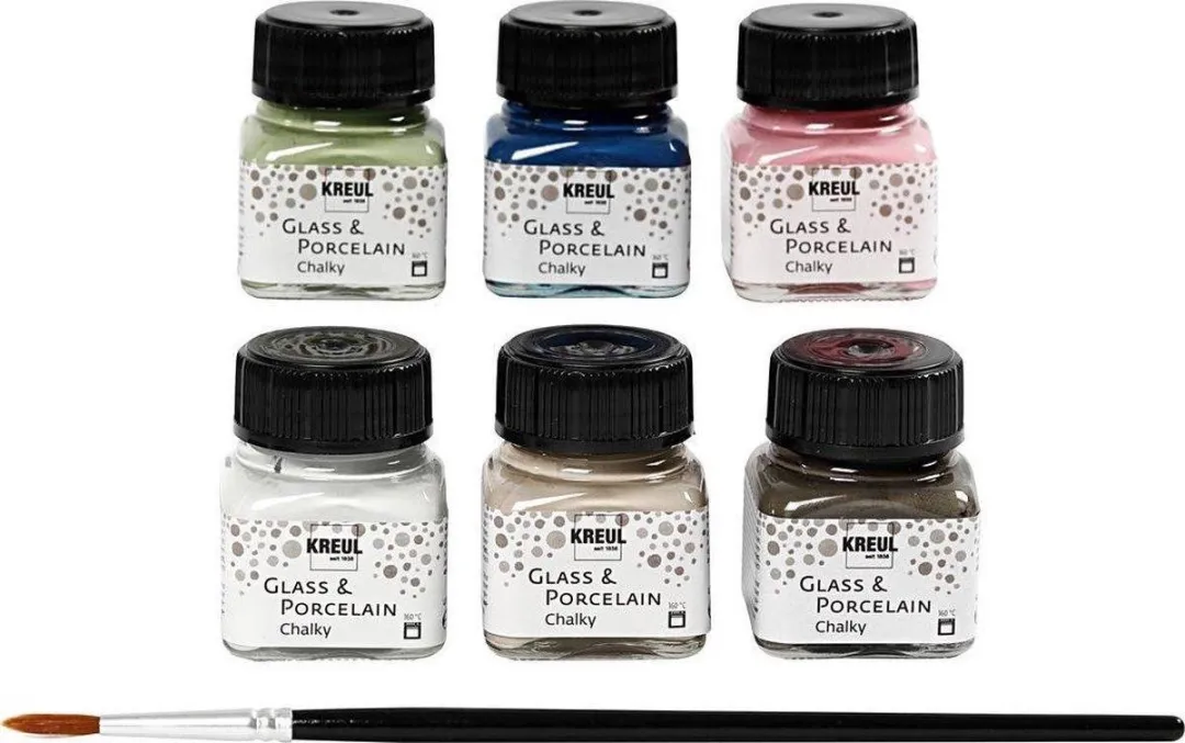 Kreul Glas-/Porselein Verfset - 12 Kleuren 120ml