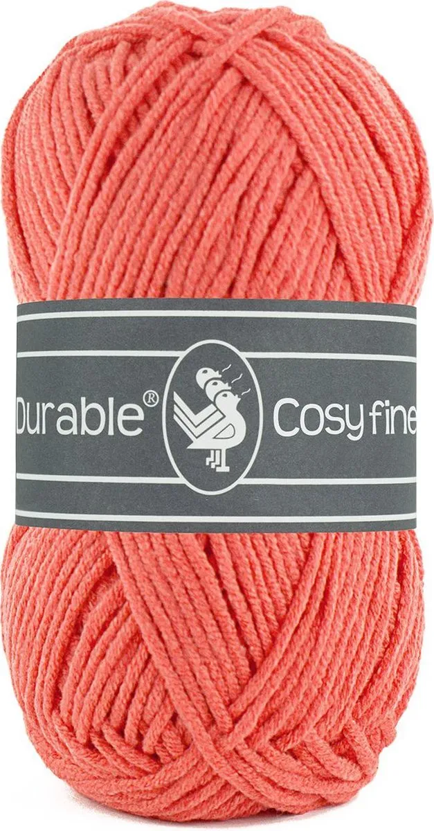 Durable Cosy Fine - acryl en katoen garen - Coral, koraal oranje rood 2190 - 5 bollen