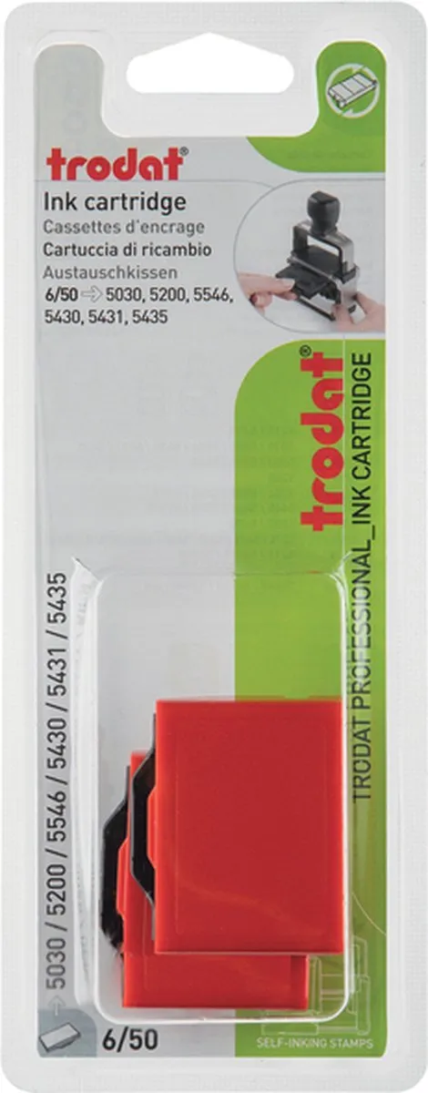 Trodat Professional 6/50 Stempelkussen - 2 Stuks Rood
