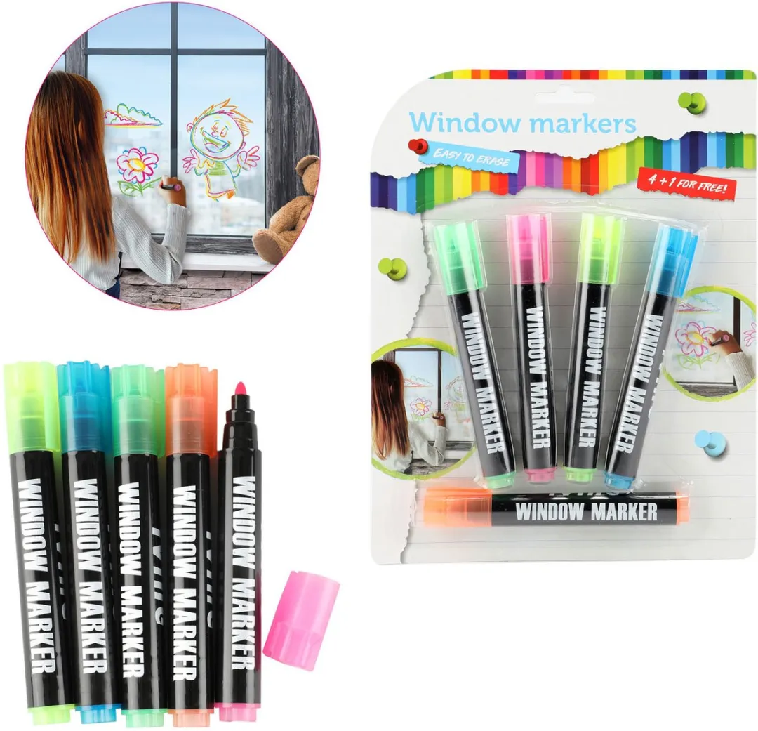 Toi-Toys Raamstiften - 5 Stuks Multi