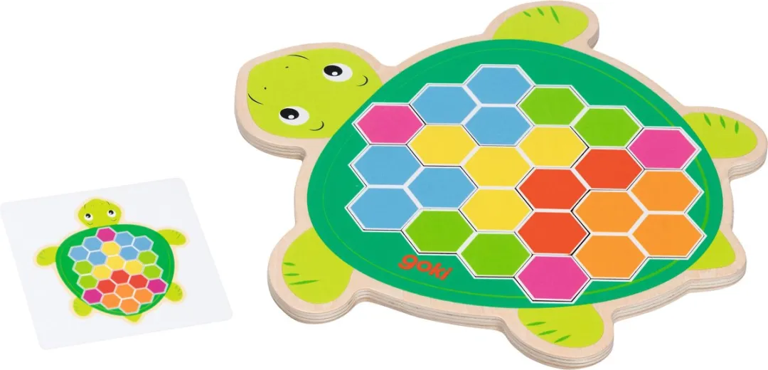 Goki Puzzle Turtle Rosy 4-delig - Multicolor