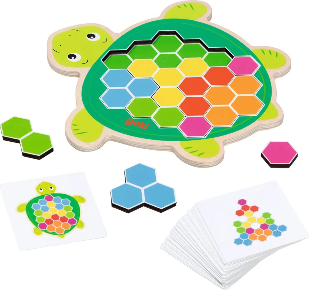 Goki Puzzle Turtle Rosy 4-delig - Multicolor