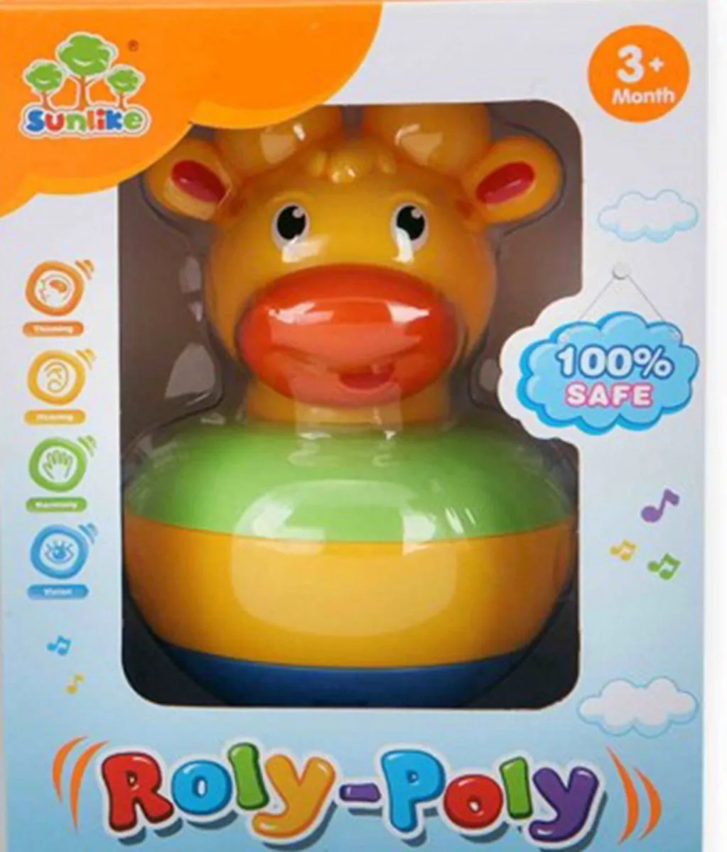 Jonotoys Poly-poly Chime Koe - 15cm - Geel