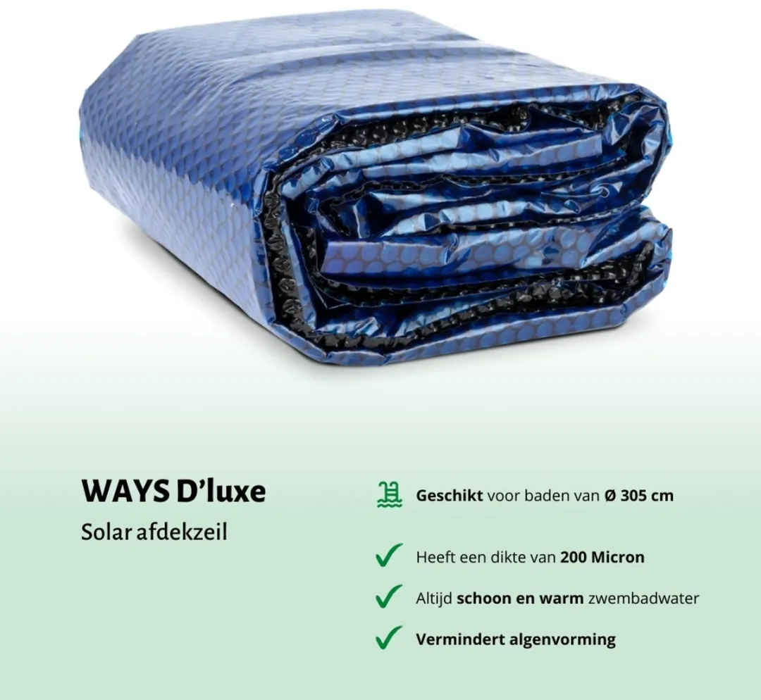 Bestway Rond Opblaasbaar Fast Set Zwembad - 305 x 76 cm - Blauw - Inclusief Pomp Vloertegels - Solarzeil - Zwembadgids