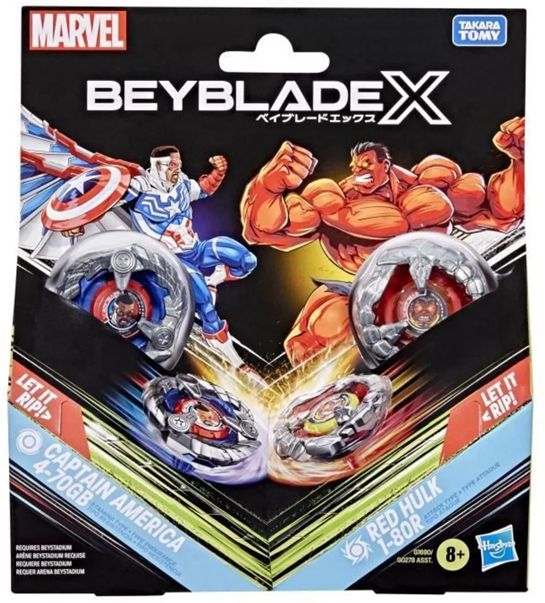 Hasbro Beyblade X Marvel Captain America vs. Red Hulk - Multi