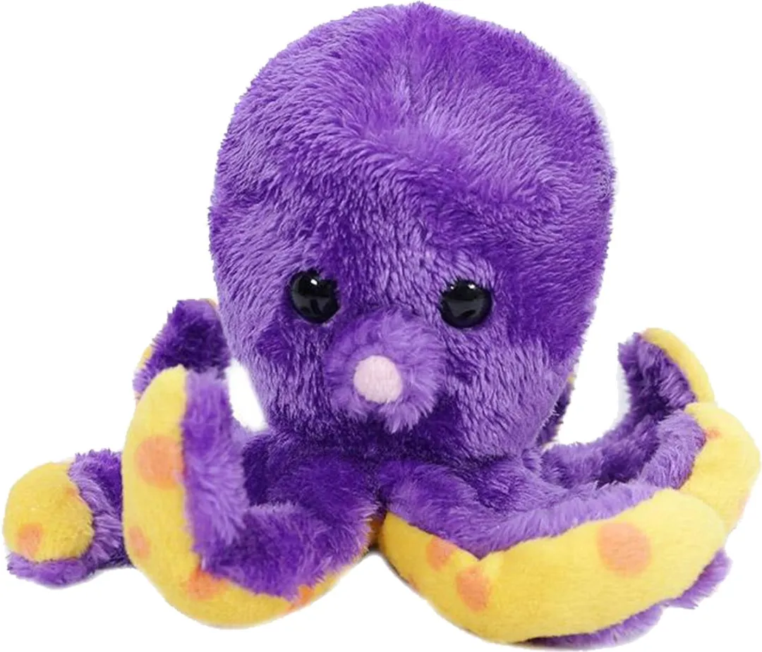 Pia Soft Toys Knuffeldier Inktvis/octopus - zachte pluche stof - premium kwaliteit knuffels - paars - 12 cm - Inktvis/octopusen