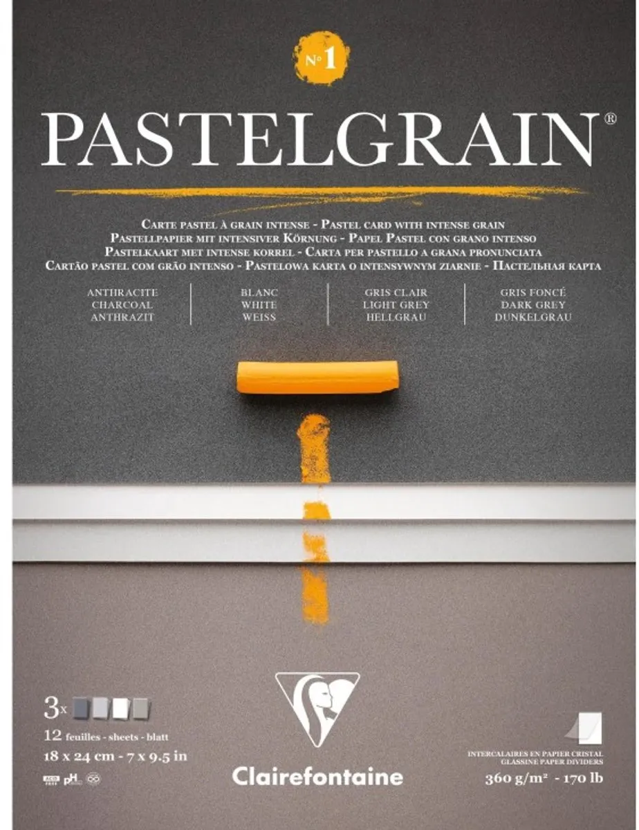 Clairefontaine Pastelmat - No.1 - Pastelgrain - 18 x 24 cm - 4 kleuren